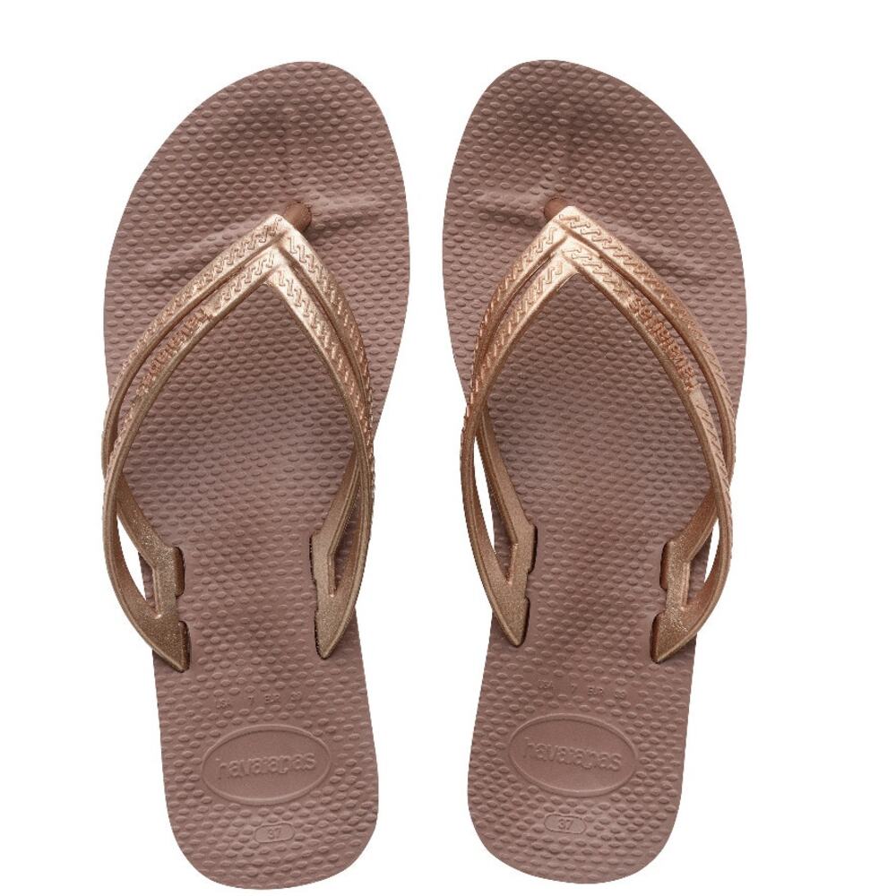 Brand New Havianas Women's Size EU 37 US 7.5 Cappuccino Brown Flip Flops Sandals